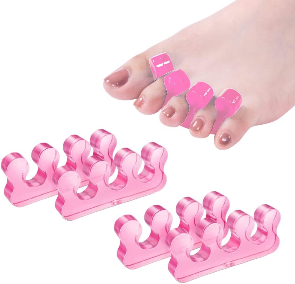 Pedicure Toe Separators for Bunion Relief & Nail Polish Application - Orthopedic Gel Toenail Dividers, Repeatable & Washable Toe Spacers for Toenail Separation
