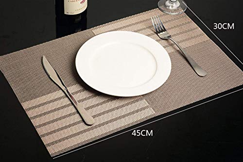Set de table rectangulaire en PVC épais lot de 4 tapis de table lavables coloris numéro 7