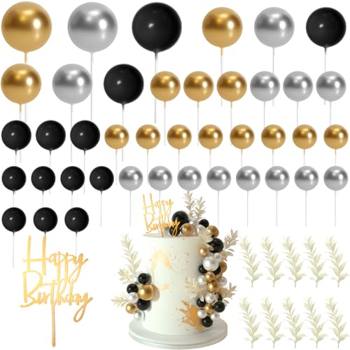 Décoration gâteau bohème noir or argent pour anniversaire et fête
