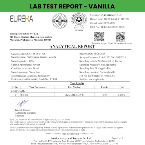 Image of Plantigo Plant Protein Powder 1kg Vanilla Flavoured for Women & Men | 24g Protein, 4.4g BCAA, 2g Leucine, All Amino Acids, 4X Fast Digestion, No Sugar, No Preservative | Clean Pea Protein Powder