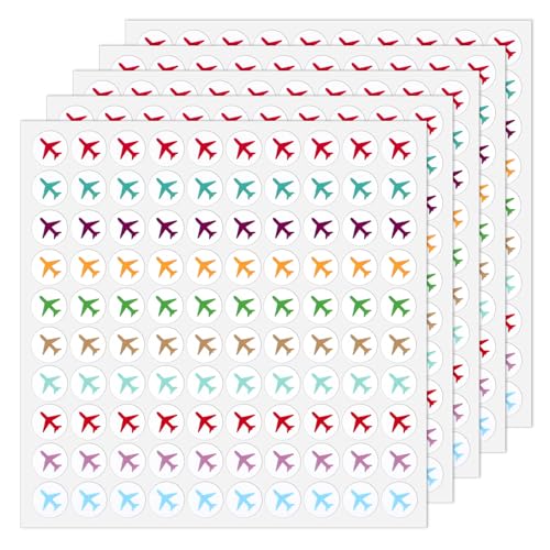 500 Pcs Small Plane Planner Stickers, Colorful Mini Aviation Plane
