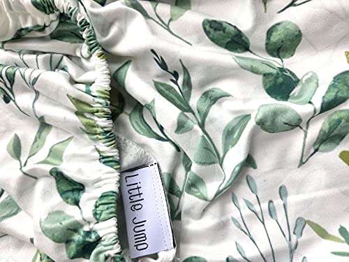 Little Jump Stretch Bassinet Sheet Cradle Fitted Sheets，Moses Basket Sheet, Green Leaves Cradle Sheet For Bassinet Pads/Mattress, For Boys Girls (Green Foliage) #TOP5