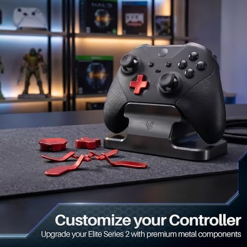 Image of TNP for Elite Controller Paddles Compatible with Xbox Elite Series 1, 2 & Core Controller - 5 in 1 Accessories Replacement Metal Stainless Steel Paddles Trigger & D-Pad Parts, Red