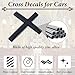 Metal Cross Decals for Cars, 2.5