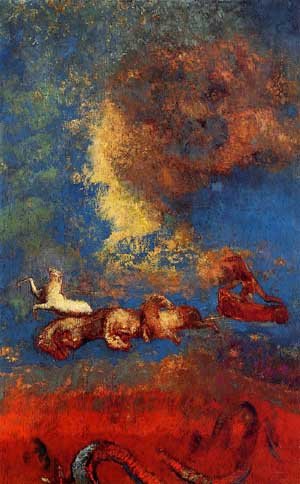 Reproduction Le Chariot d'Apollon Odilon Redon tableau décoration salon 30 x 40