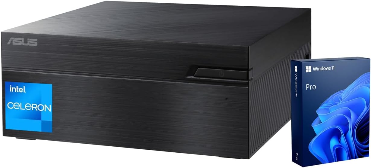 ASUS ExpertCenter PN40 Business Mini PC Desktop, Intel 4-Core Processor, Intel UHD Graphics, 16GB RAM, 64GB eMMC + 1TB SSD, Wi-Fi, Windows 11 Pro, Black