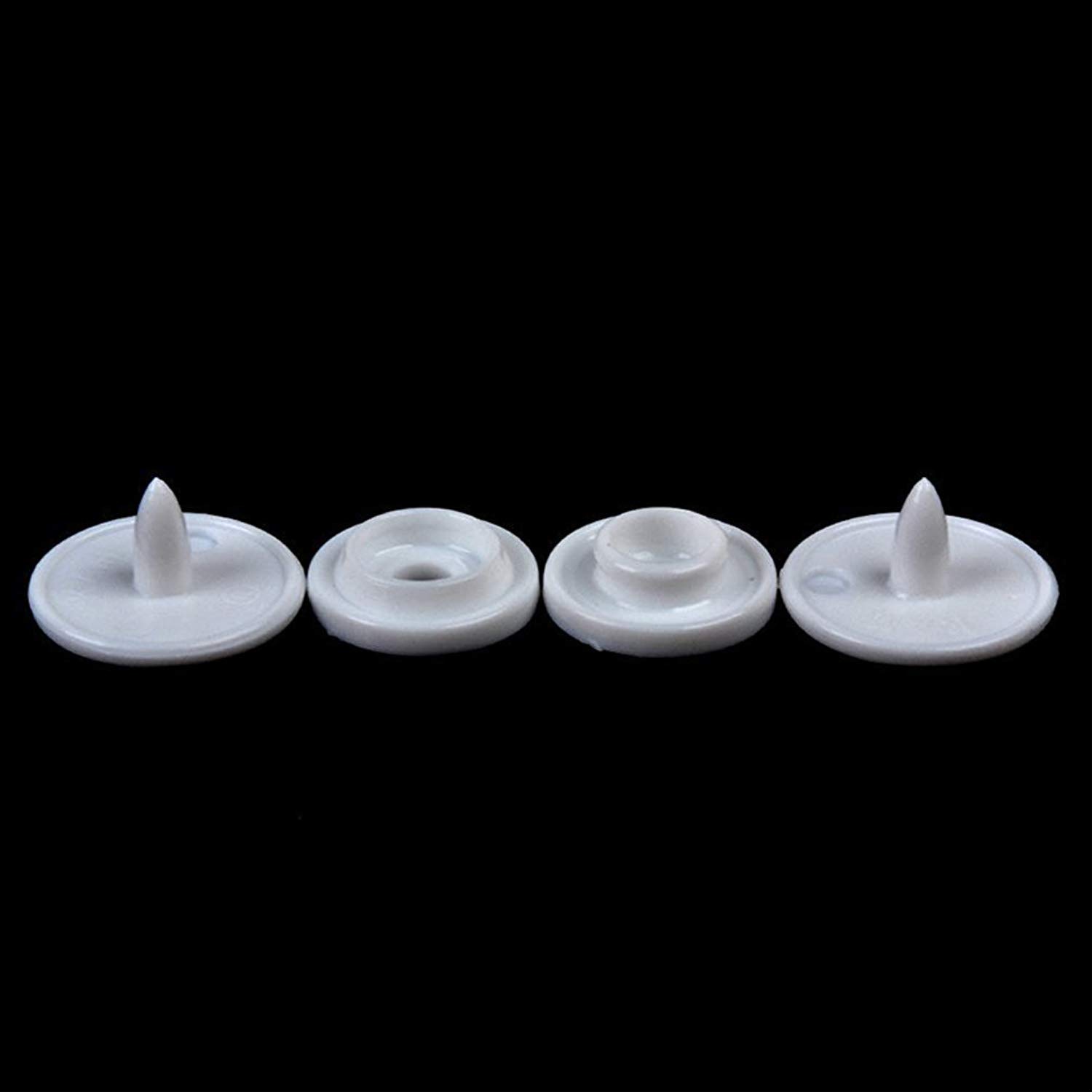 300-Pack White Plastic Snap Buttons – T5 Size, 12.4mm – Perfect For DIY Quilts, Diapers & Crafts - View #14