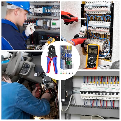Crimpzange Aderendhülsen Set, 0,08-16 qmm Aderendhülsenzange mit 1200 stück Aderendhülsen Tool Kit, Krimperzange, Crimpzangen,Presszange set für Heimwerker und Hausgebrauch elektroinstallation
