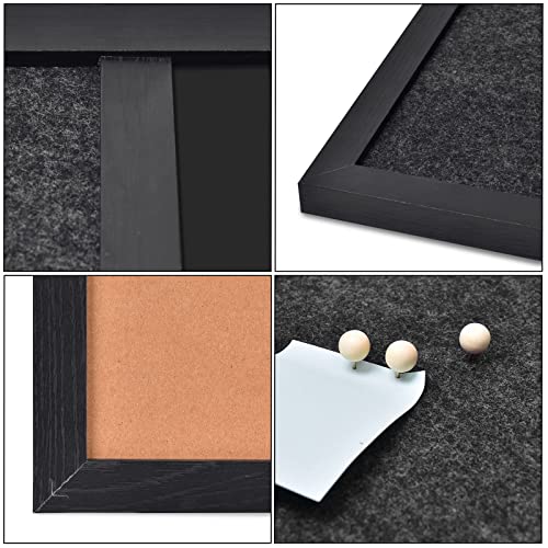 Umtiti Bulletin Board Chalkboard Dark Gary Felt Board Combo For Office School Kitchen Bedroom, Black Wood Frame,13"*17",Bk-Chalkboard+Gy-3343 #TOP3