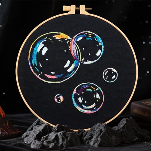Image of Crafmanoe Embroidery Kits for Beginners Adults, Cute Embroidery Starter Kits Funny Counted Cross Stitch Kits for Beginners Adult, Craft Hobbies Set for Women, Embroidery Fabric, Hoops & Video Tutorial