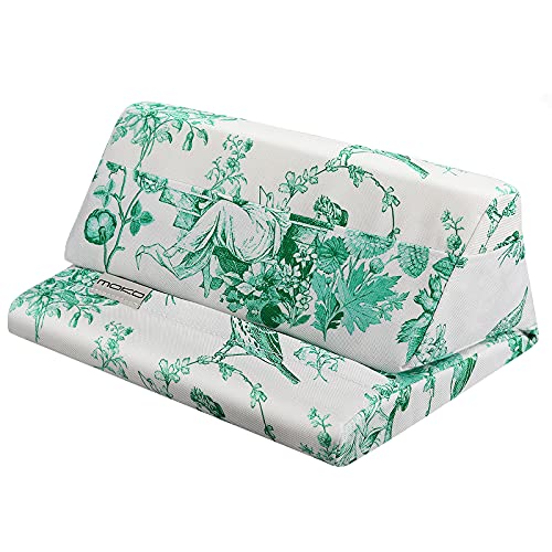 MoKo Soporte de Almohada Compatible con iPad Air 4/3 /2, iPad Mini 5th Gen, iPad Pro 11, iPad 10ª 10.2 2022, Soporte de Almohadas de Tableta hasta 11" para Samsung Galaxy Tab - Flor Verde