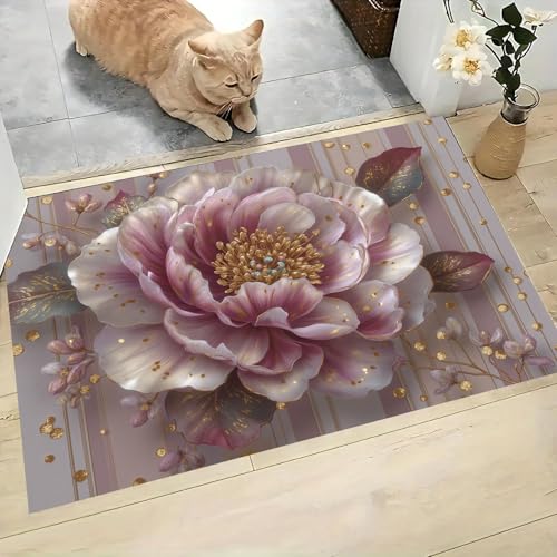 Tapis de sol attrape-poussière aux fleurs luxueuses et romantiques - 3