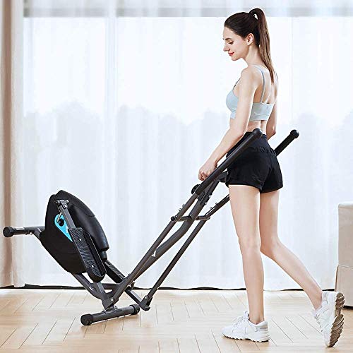 Image of Elliptical Machine Small Mini Space Walker Home with Non Slip Feet Magnetic Ellipse Trainer with 8 Levels of Resistance Black