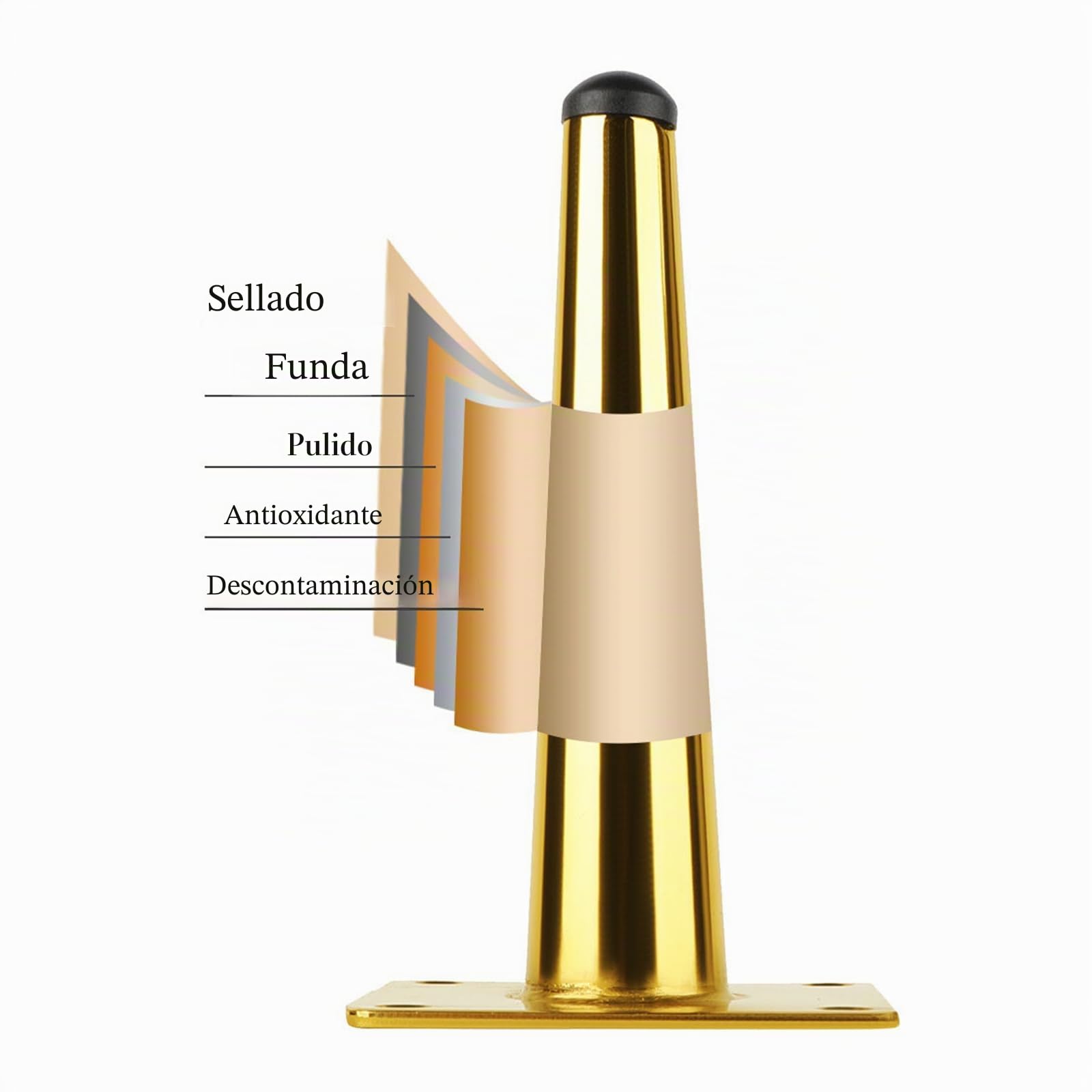 NAKUPENDA Patas de Muebles 4Pcs Patas de Muebles de Cono Inclinado Patas de Armario de Metal Patas de Mesa para Gabinete Silla Mesa de Café Sofá (10cm Altura,Dorado)