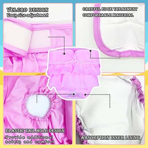 Reusable Dog Diapers Female, Pack Of 3 Washable Highly Absorption Puppies Dogs Diapers For Period Heat Panties Or Excitable Urination (Pink Purple Red, 2Xl) #TOP2