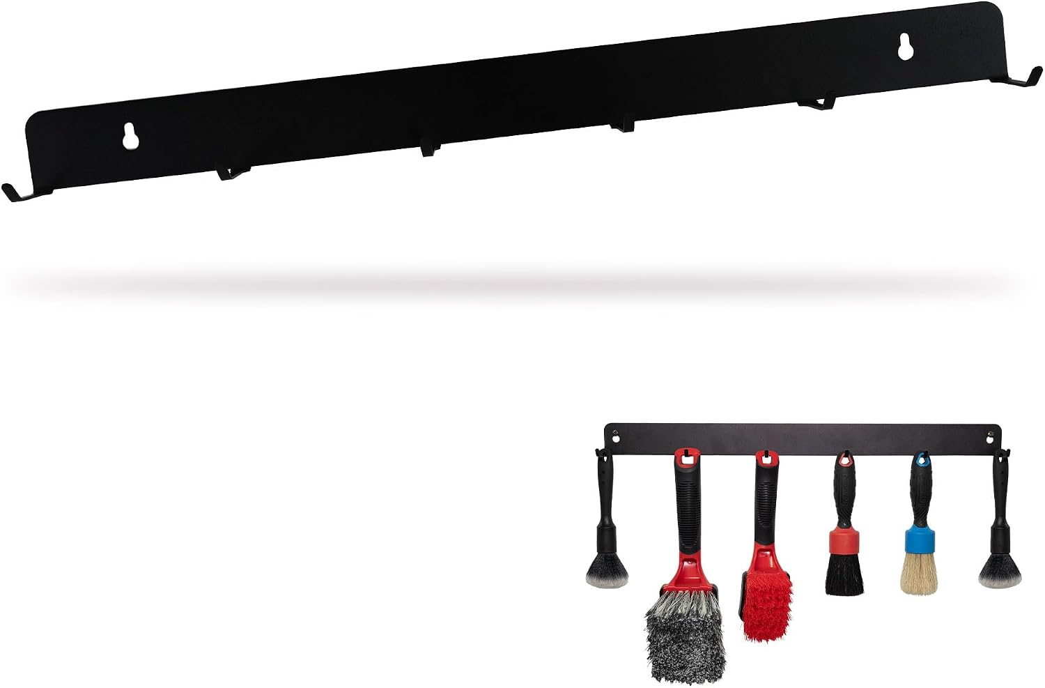 Maxshine Universal Detailing Brush Hanger – 6 Organizer Hooks Lightweight Wall-Mounted Design for Auto Detailing Supplies – Ideal for Garage & Mobile Use, Easy to Install Car Care Organizer (No Logo)