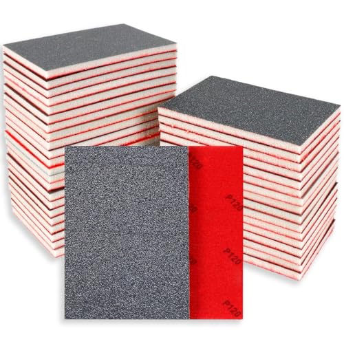 EJRUP 24 Pièces Éponges à Poncer Grains 3000 Papier Abrasif Sec et Humide Flexibles Eponge Abrasive, Cloisons Sèches, Métal et Peinture