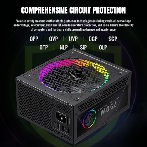 Image of GAMEMAX 750W 80+ Gold Fully Modular Power Supply, ATX 3.1 Version with LLC+DC-DC Circuit, Full-Range 110-240V, 140mm ARGB Fan with Sync, 105C Mainstream Japanese Capacitors (RGB PRO 750G)