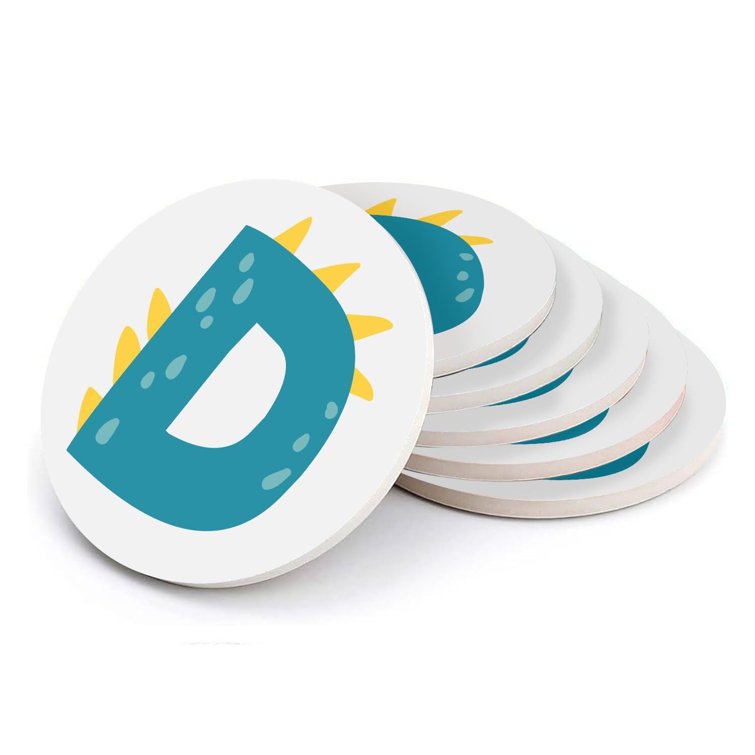 Sous-verre ronds en céramique dinosaure personnalisable Diego Daniela pour verre et tasse