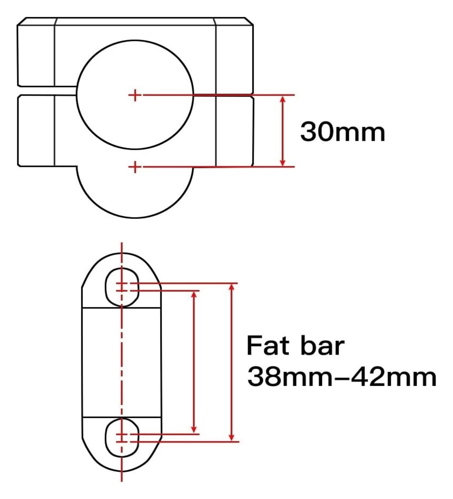 Moto Manubrio Riser Per Moto Off Road ATV Dirt Bike Nero Argento Alluminio 1/8 "Manubrio Con Bulloni Riser Manubrio Universale Da 30 Mm Riser Manubrio