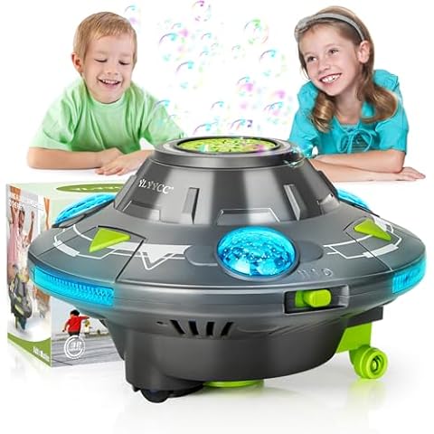 YLYYCC Bubble Machine for Kids, Space Car Boys Girls Toys - Lights + Music + Moves, Automatic Bubble Blower for Kid 4-8, Cool Birthday Gift for Boys Ages 3, 4, 5, 6, 7, 8 Year Old, Home Outdoor Toy Cover