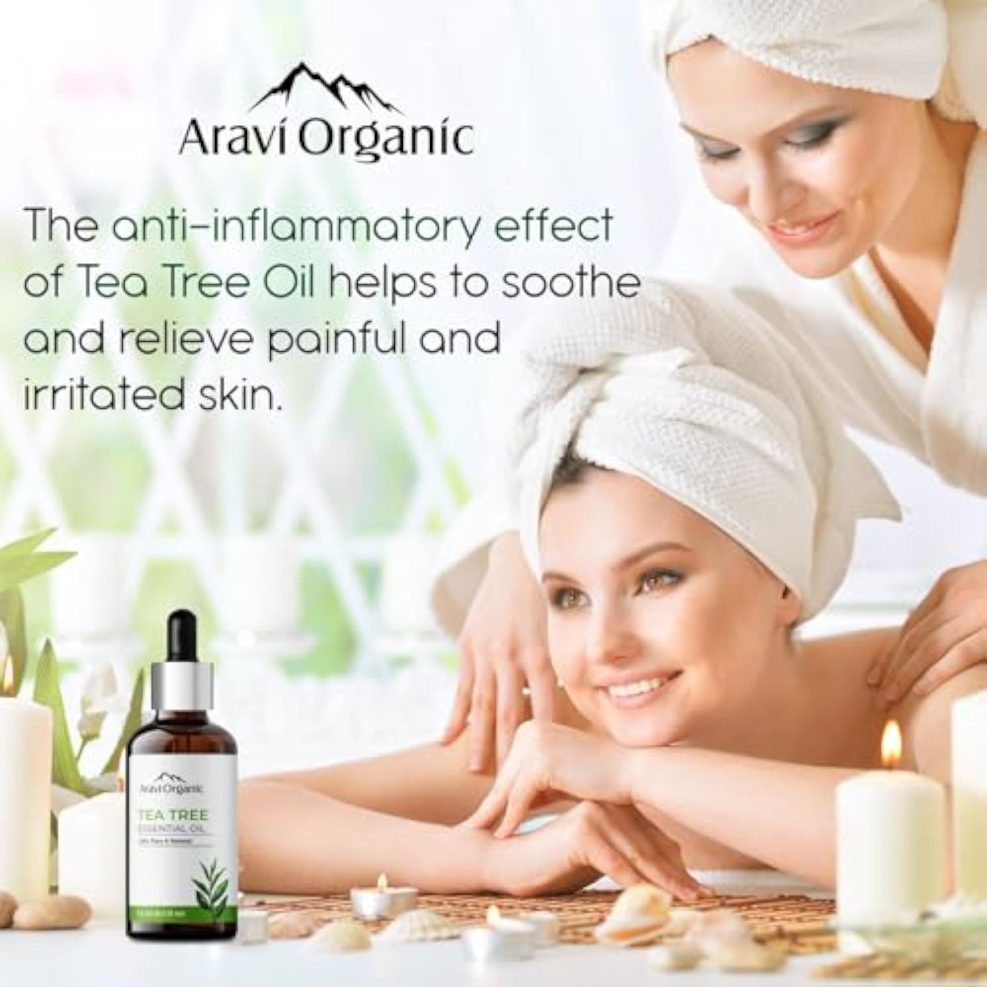 Aravi Organic Tea Tree and Lavender Essential Oil, 15ml Each