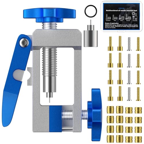 Pawfly 2 in 1 Bike Hydraulic Brake Tool Kit, Bicycle Oil Brake Needle Driver Insertion Tool with Hydraulic Hose Cutter, Hydraulic Hose Fitting Insert Tool, Hydraulic Disc Brake Hose Line Cutter
