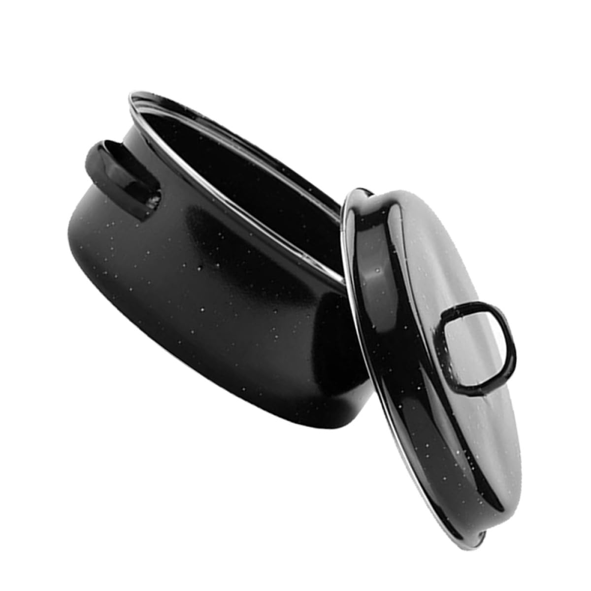 Gadpiparty 24cm Emaillierter Bräter aus Eisen mit Sicherem Kochen und Zwei Griffen als Multifunktionaler Brat und Grilltopf für Küchenausstattung
