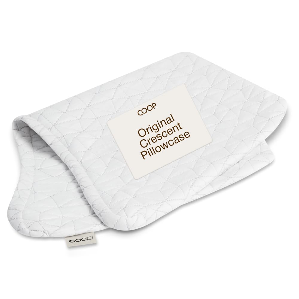 Coop Home Goods Original Crescent Pillowcase, Queen Size Pillow Cover for Memory Foam Pillows, Ultra Soft, Wrinkle-Resistant & Breathable Cases with Zipper, Lulltra Fabric Shell for Bed Pillow