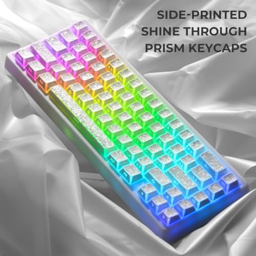Image of GMKWTL XVX White Shine Through Keycaps, PBT Keyboard Keycaps Cherry Profile | Forged Carbon Texture, Side Printed Keycap Sets Suitable for 60% 65% 75% 80% 100% Mechanical Keyboard