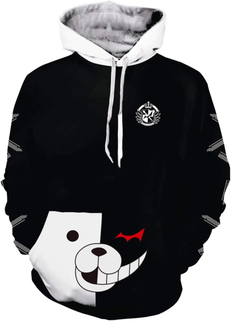 UU-Style Monokuma Black&White Bear Halloween 3D Pullover Hoodie Sweatshirts Jacket Cosplay Costume Unisex