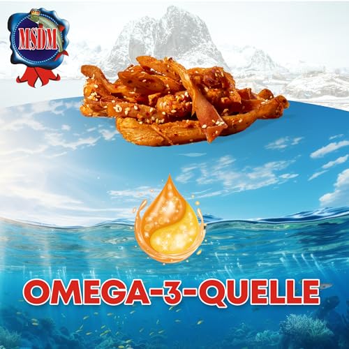 Tintenfisch Sesam 1kg - Fisch Jerky I High Protein I Snacks I Trockenfisch Omega 3 I Beef Jerky, Trockenfleisch & Chips Alternative Keto Salat Topping