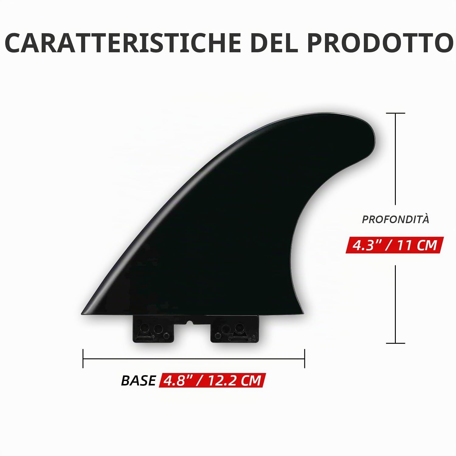 THURSO SURF Pinne laterali da SUP Click Fin da 11,4 cm con tecnologia Quick Lock per paddle board gonfiabile