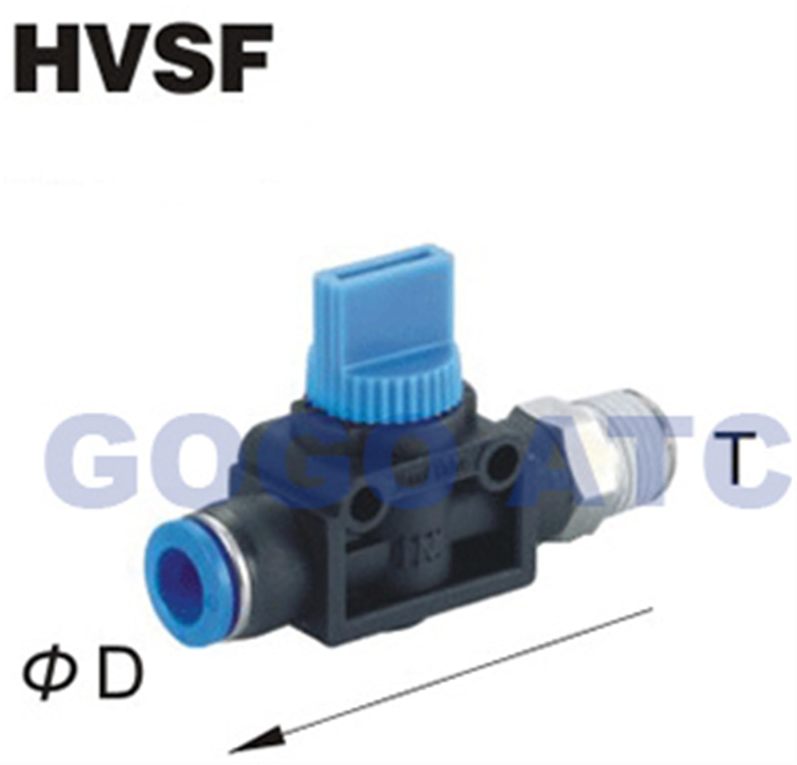HVSF HVFS pneumatischer Handventilschalteranschluss PT M5 1/8 1/4 4 mm PU-Schlauchverschraubung Schnellschlauchverbinder Schaltung (Hvsf, 1/8 Zoll)