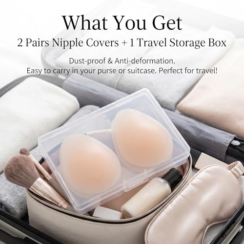 Image of Breathable Nipple Covers for Women,Teardrop Breast Lift Pasties with Air Holes,Reusable for Summer Strapless Backless