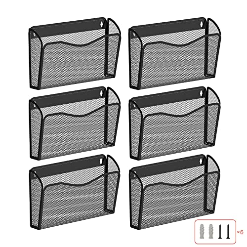 Bohdk Wall File Organizer, Mesh Hanging File Organizer, Durable Home Office Organization And Storage, 6 Single Pockets Document Magazine Rack #TOP7