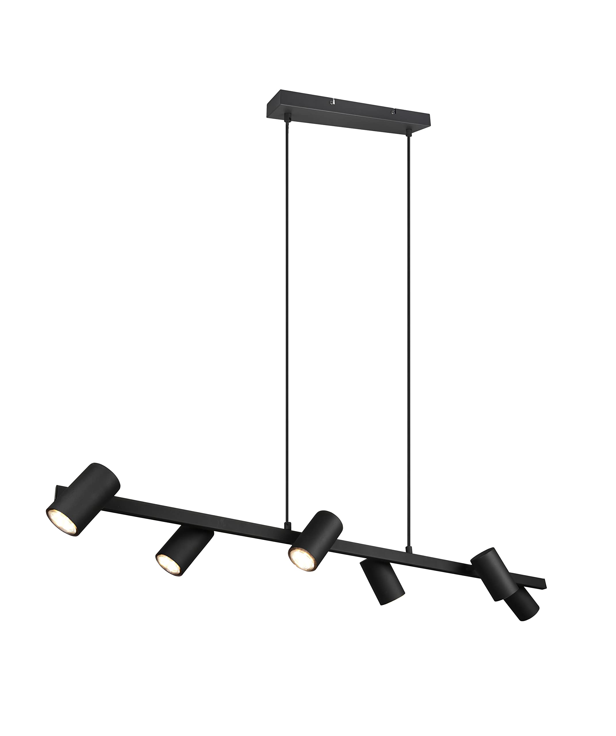 TRIO, Sospensione, Marley 6xGU10, max.35,0 W Finitura: Metallo, nero opaco L:115,0cm, L:18,0cm, A:150,0cm IP20,Senza illuminante,Regolabile in altezza