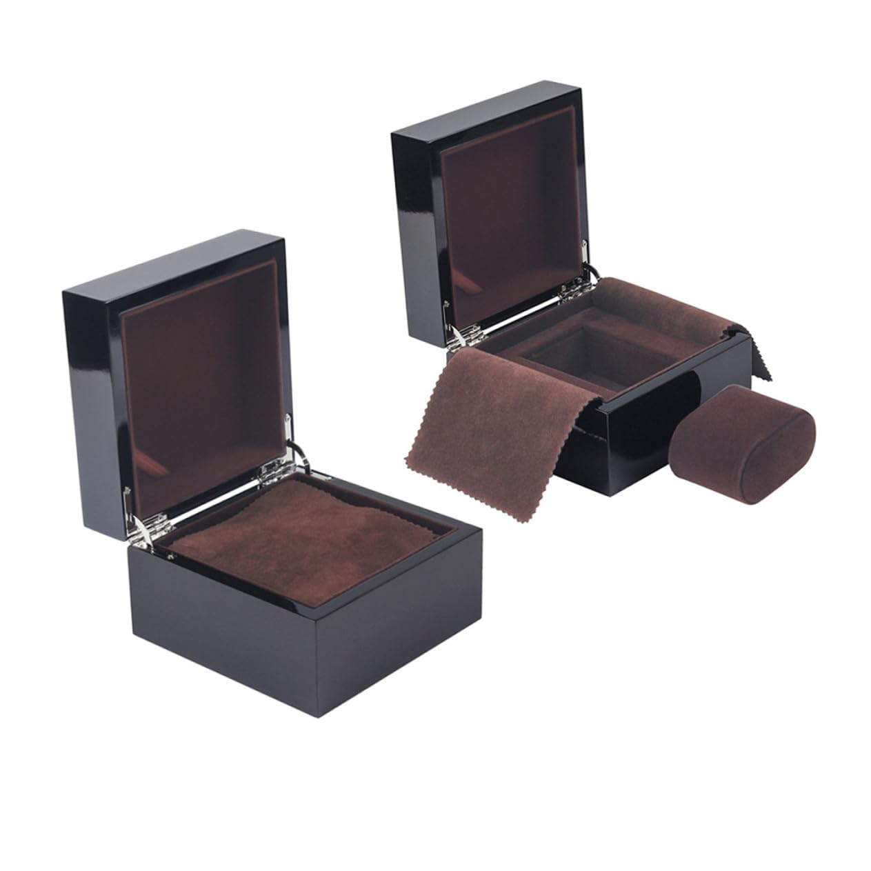 Caja de Madera para Relojes Negra, Vitrina de Escritorio Elegante