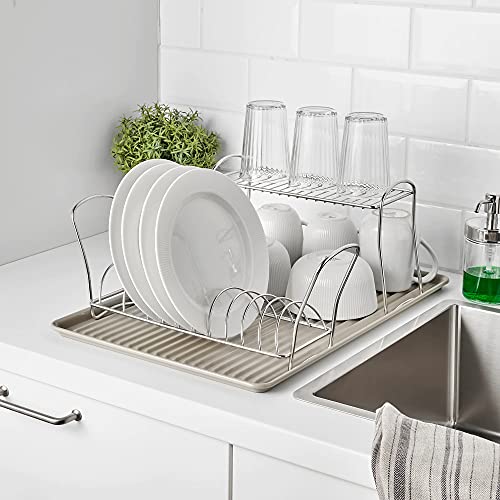Image of Ikea Dish Drainer, Beige / Galvanised (52 x 35 cm)(Galvanized steel, Polyester powder coating)