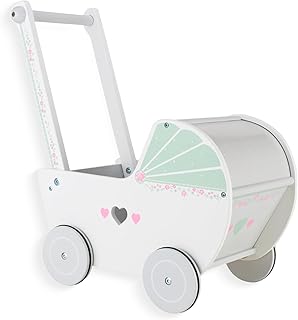Wooden Baby Push Walker for 1 Year Old and up, Toddler Shopping Cart Push Toys for Boys Girls