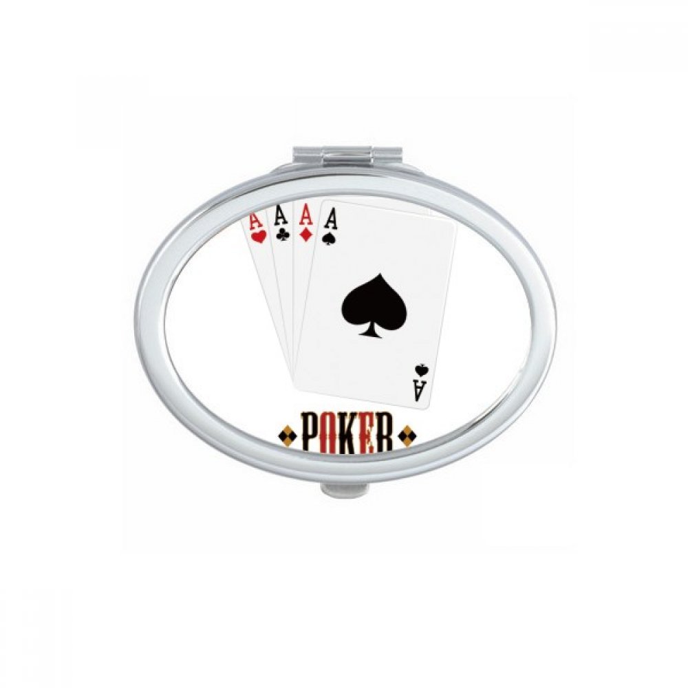 Miroir de maquillage ovale pour sac à main avec motif jetons jeux
