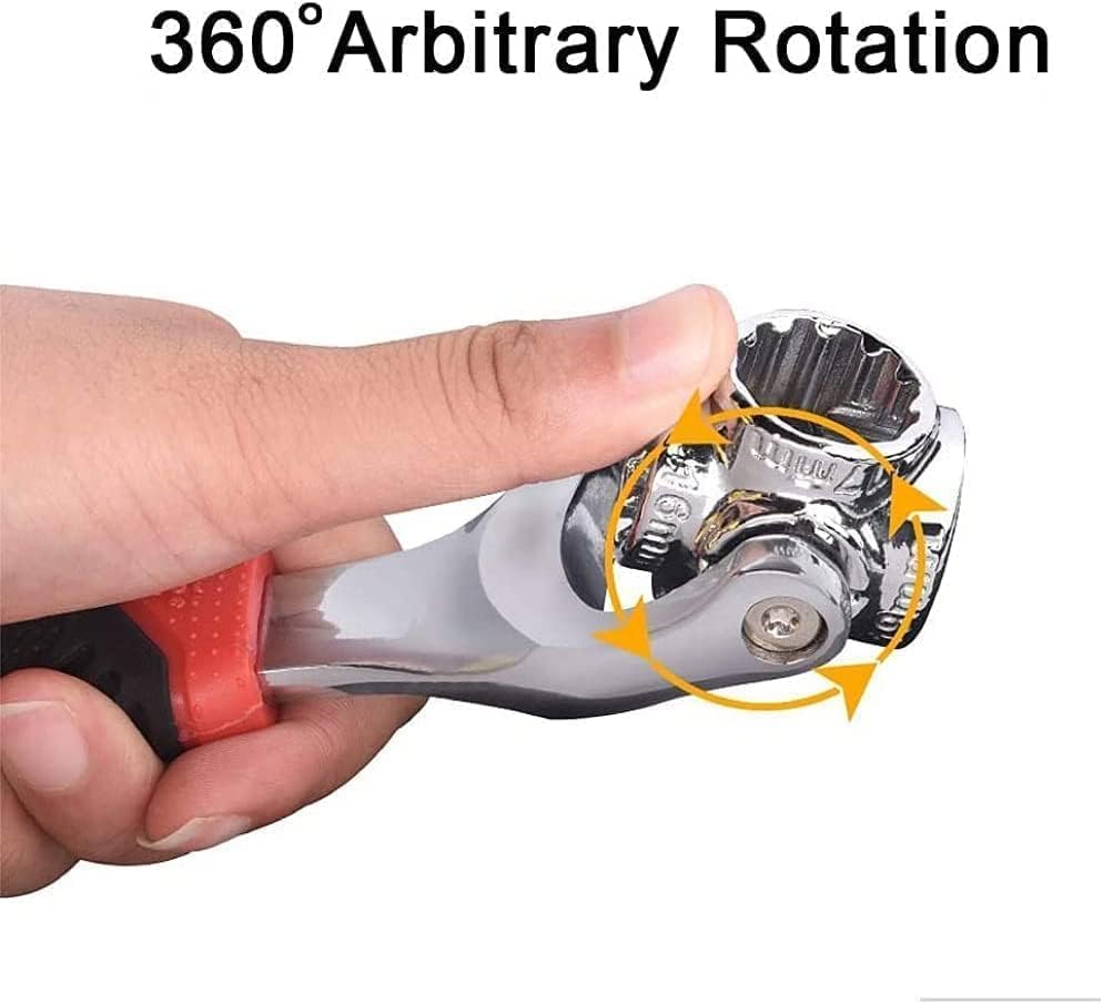 Miniatura 2 de AOEMSMEISN Llave de vaso multifuncional, herramienta de llave multifunción 48 en 1 con cabezal giratorio de 360 grados, llave universal
