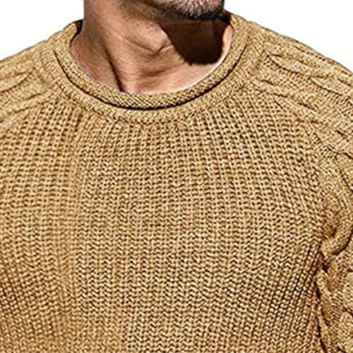 Men's Winter Pullover Solid Color Fashion Tops Long Sleeve Round Neck Slim Fit Warm Knitted Bottoming Sweater4