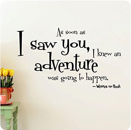 Vinilo decorativo de pared con texto en inglés As Soon As I Saw You I Knew an Adventure was Going to Happen (Tan pronto como te vi I Knew an