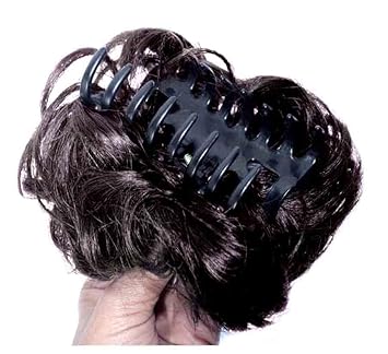 DEXO Synthetic Hair Extension Clutcher Juda Hair Bun For Women And Girls Artificial Juda Look Like Natural Hair Bun Dark Brown Pack of 1