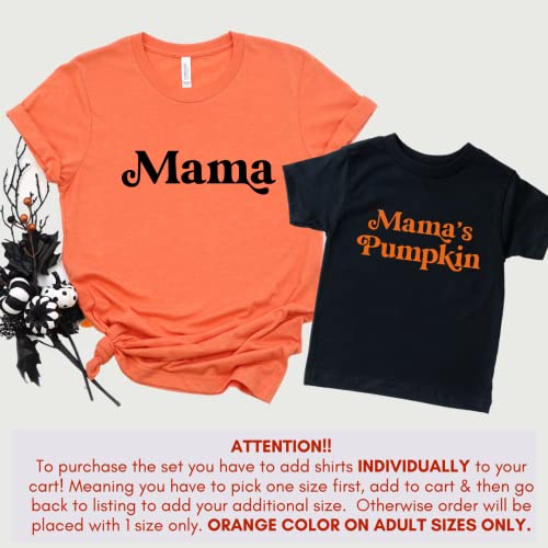 Mama Mama's Pumpkin Thanksgiving Mommy and Me Shirts, Cute Mommy Daughter Outfits Toddler, Mom and Son Matching Fall Outfits, Mom Baby Thanksgiving 2021.2