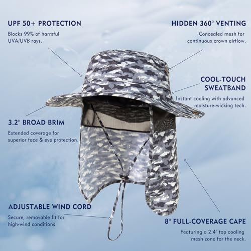 Image of Comhats Oversized XL XXL Waterproof UPF50+ Neck Flap Protection Cover Wide Brim Golf Packable Sun Hats for Men