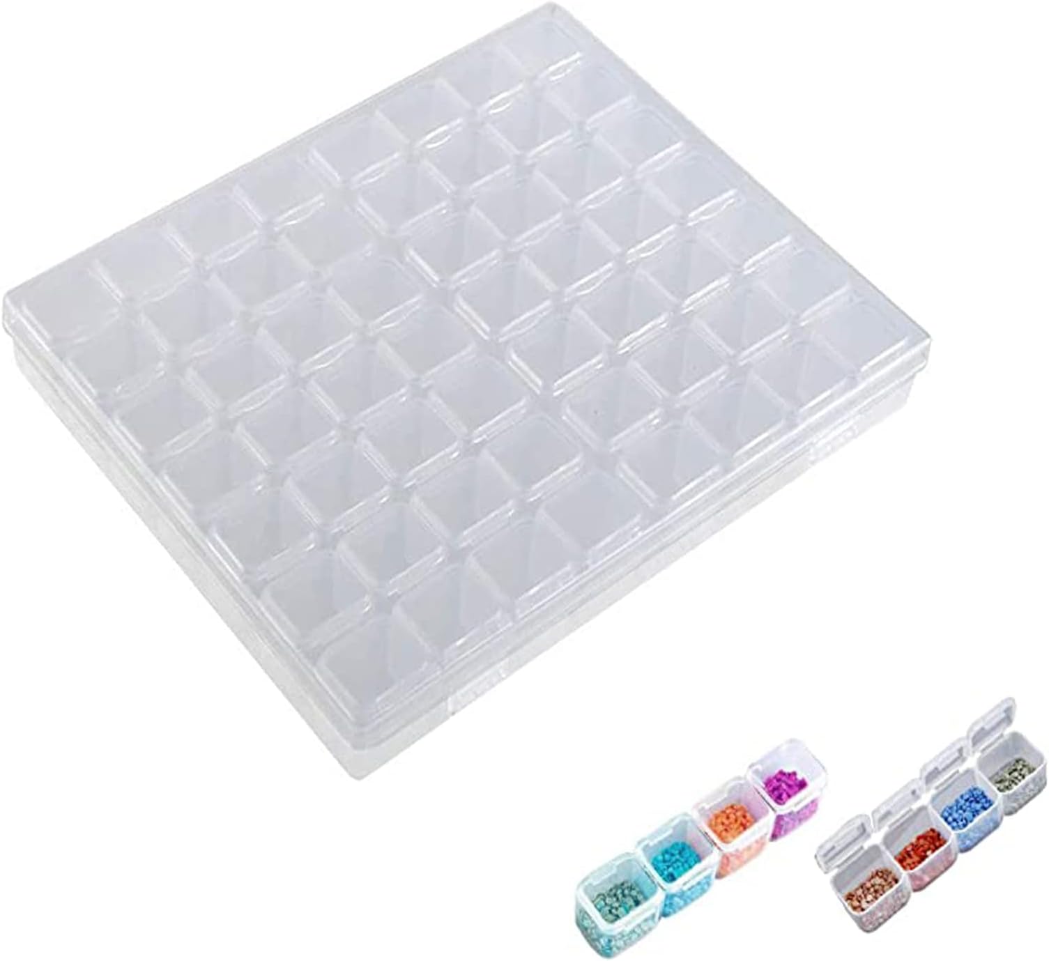 Boîte De Rangement Diamant Broderie 60 Compartiments - Organisateur Perles Avec Étiquettes, Plastique Transparent