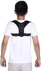 Corretor Postural Ajustável, Alinhador de Coluna Unissex, Suporte Lombar para Alívio das Dores nas Costas, Preto
