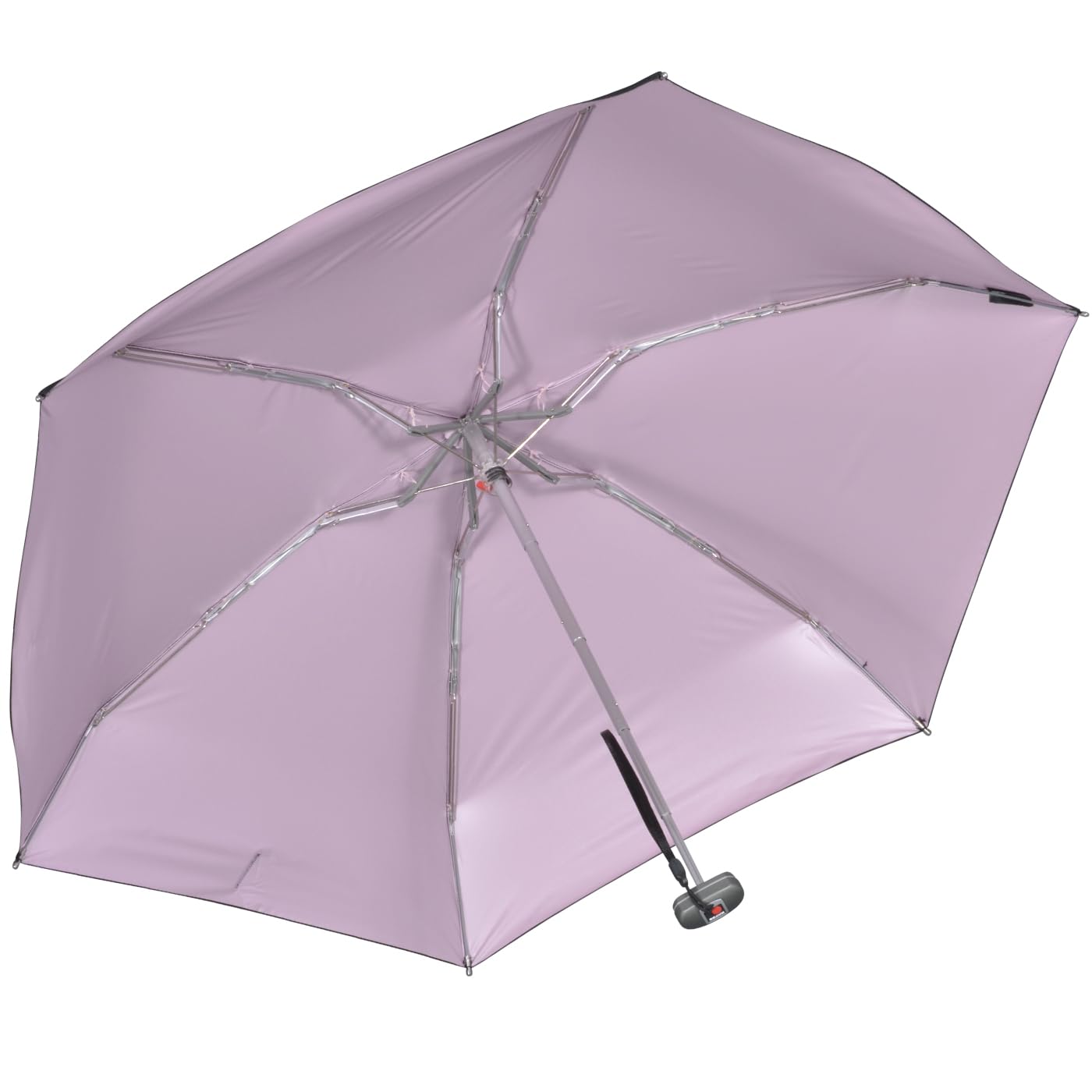 Knirps Ombrello tascabile da viaggio, Nero - rivestimento rosa - protezione UV, 93